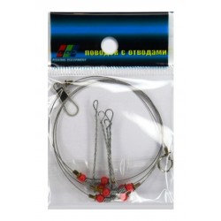 Повідець для лову риби, EOS, 4 відводи 4см, червоні бусинки